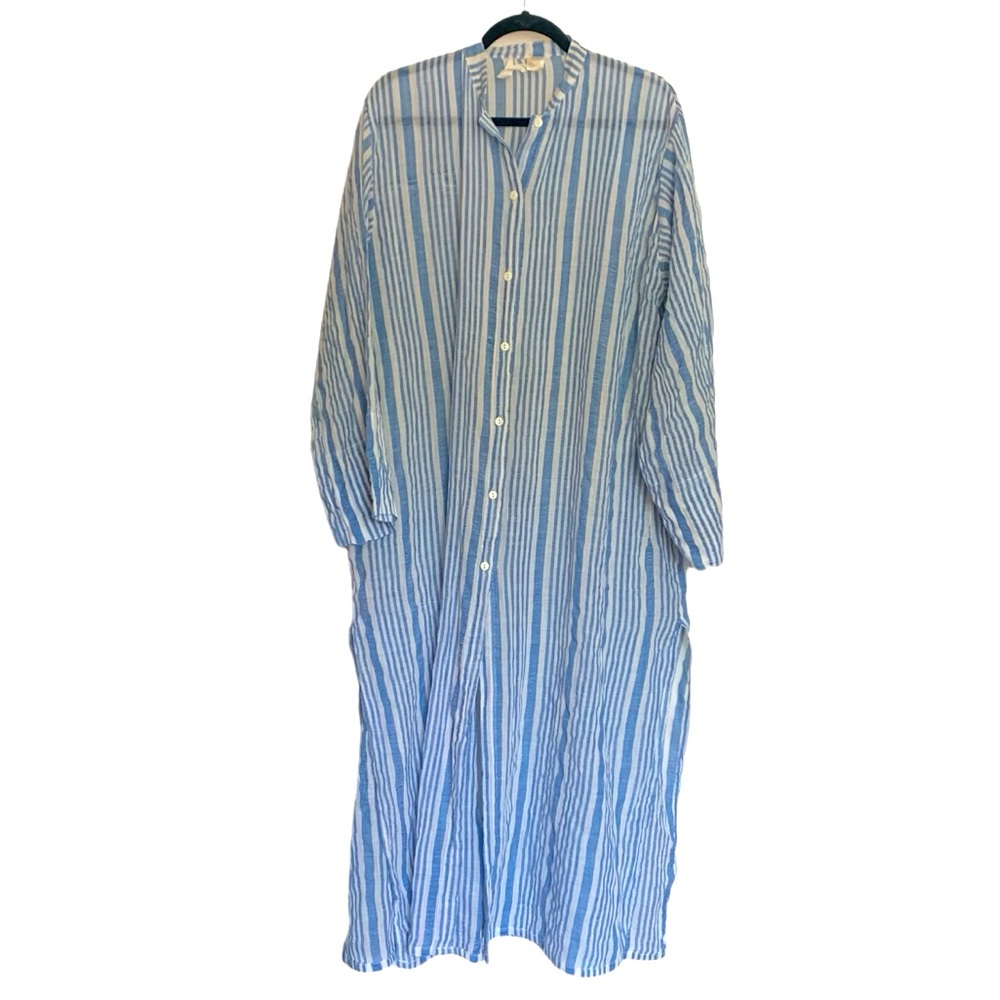 Made in Greece Striped Oversized  Cover Up Summer Beach Lagenlook Maxi Dresd